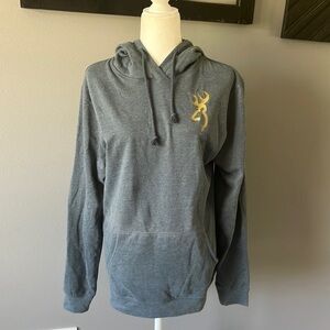 Browning Hooded Sweatshirt Gray Blue Color
